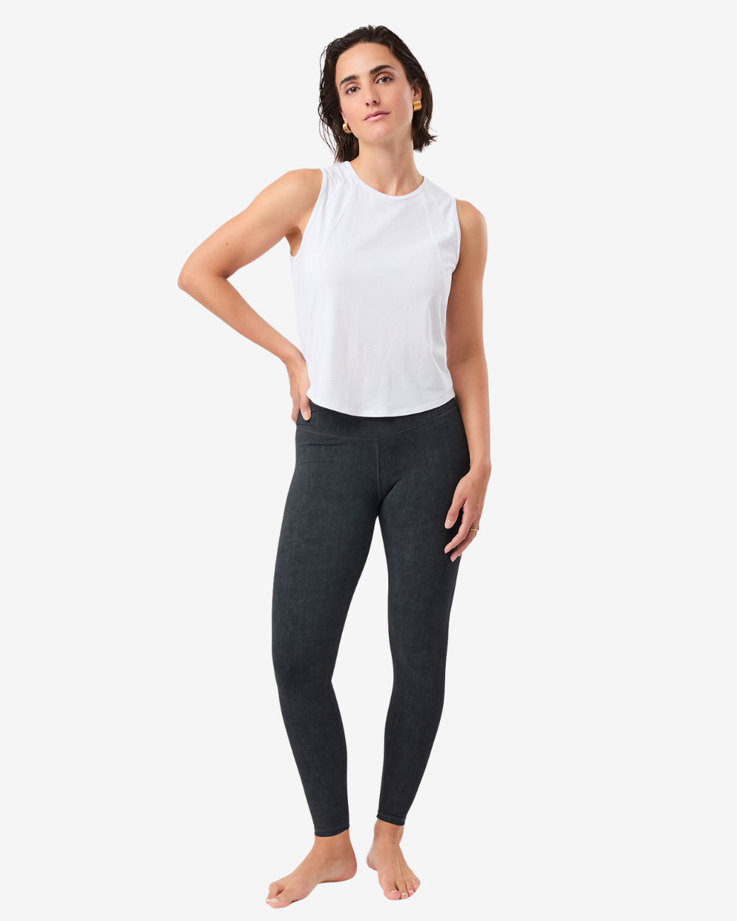 Mono Printed Leggings - Anthra