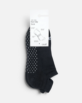 greenyogashop schwarze Non-Slip Socken aus Baumwollmix mit Silikon-Noppen an der Sohle und Fersen-Grip