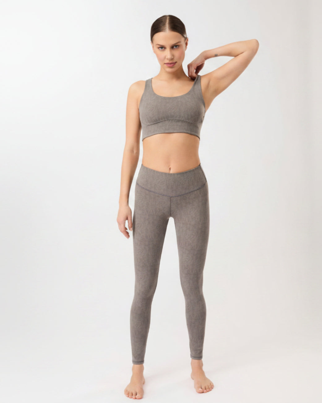 Monoprinted Leggings - Grey
