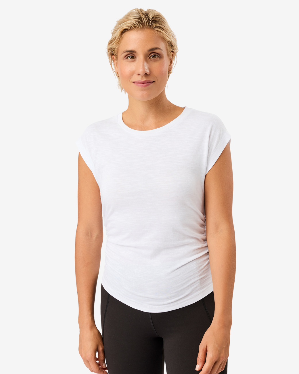 Side Ruffled Top White