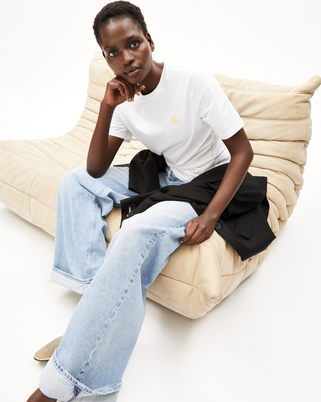 T-Shirt LUALAA ICONS - White-Yellow