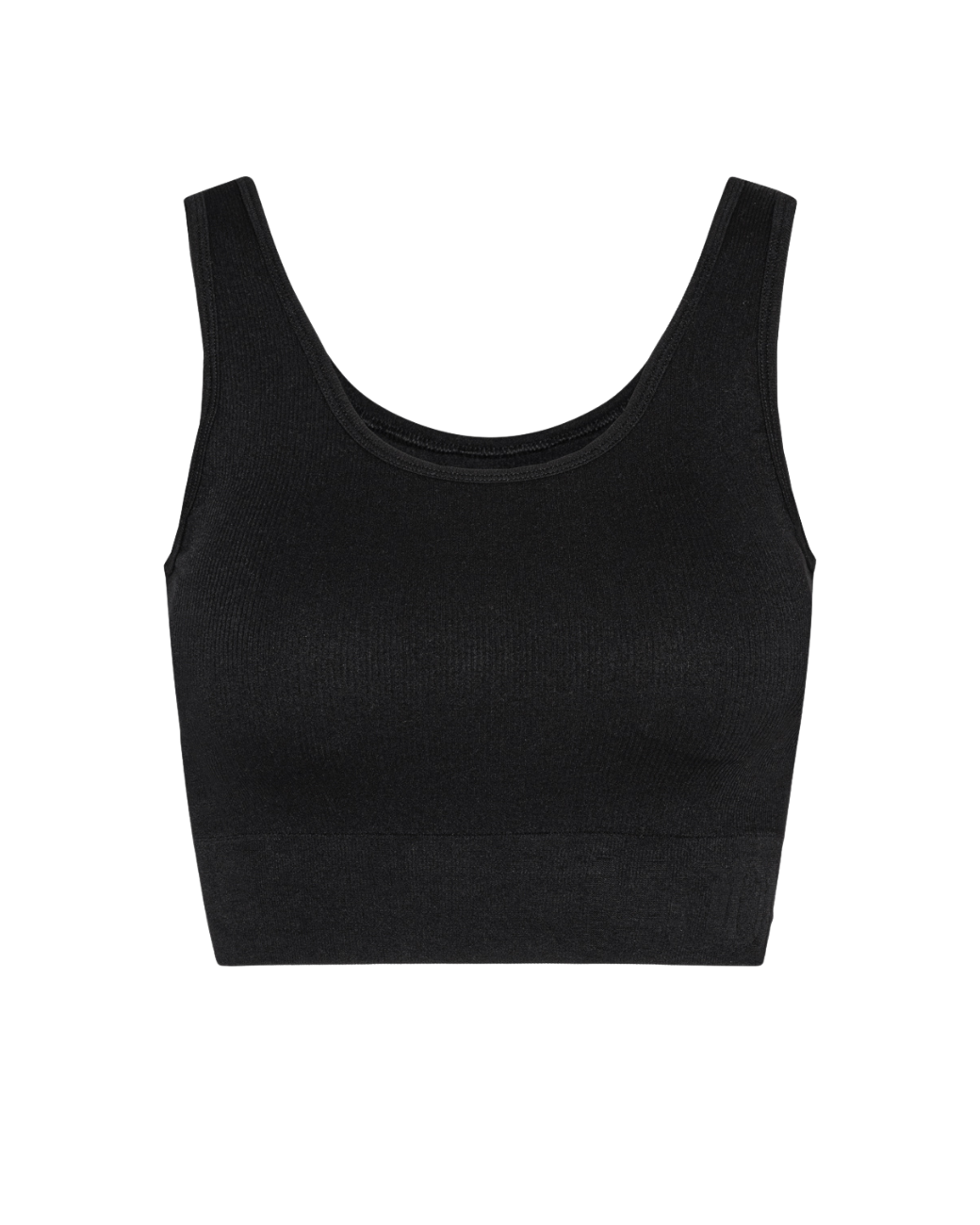 Soft Rib Seamless Crop Top - Black Iris