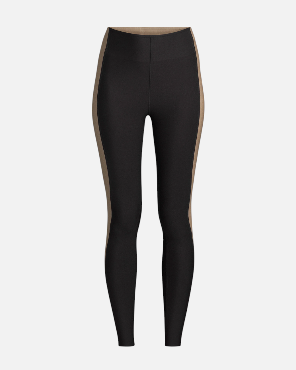 greenyogashop Shaped Block High Waist Leggings in Schwarz mit kontrastfarbenen Seiteneinsätzen für Gym-Workouts