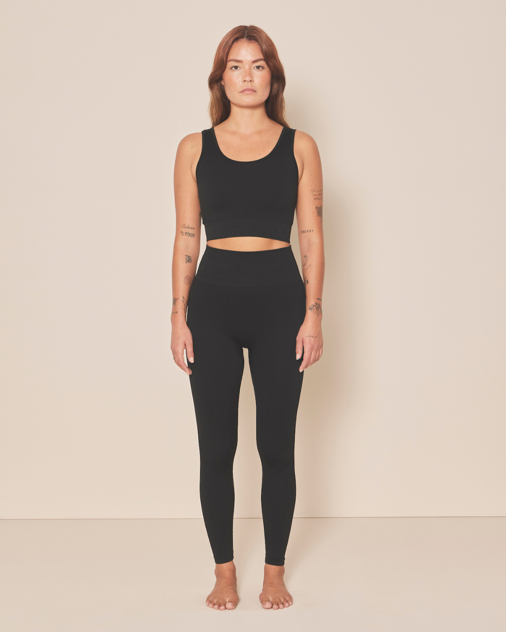 Soft Rib Seamless Crop Top - Black Iris