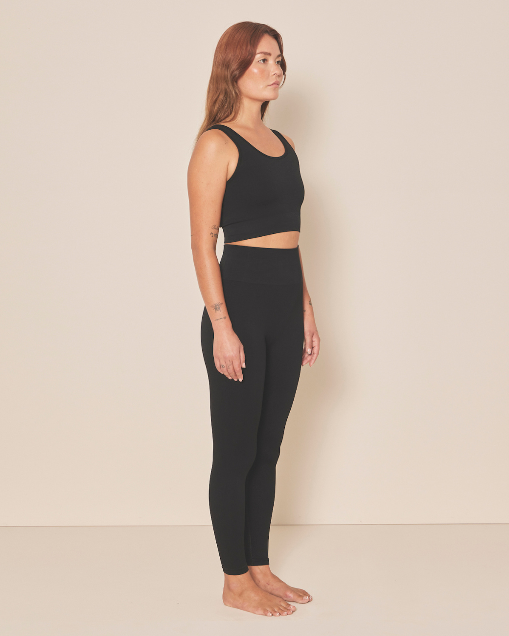 Soft Rib Seamless Crop Top - Black Iris