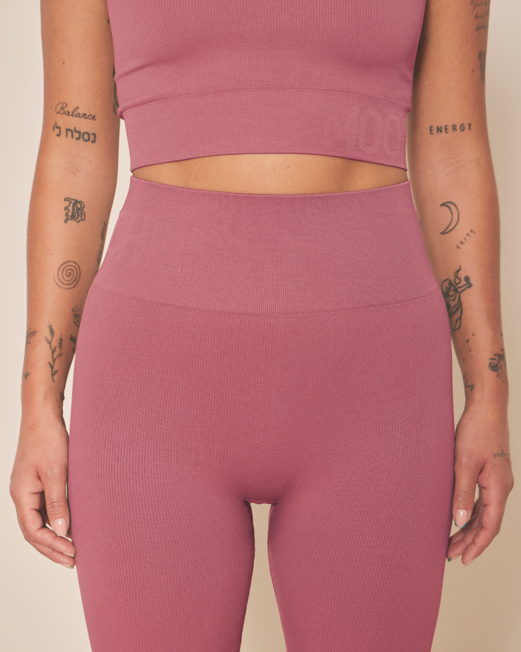 Soft Rib Seamless Crop Top - Blush