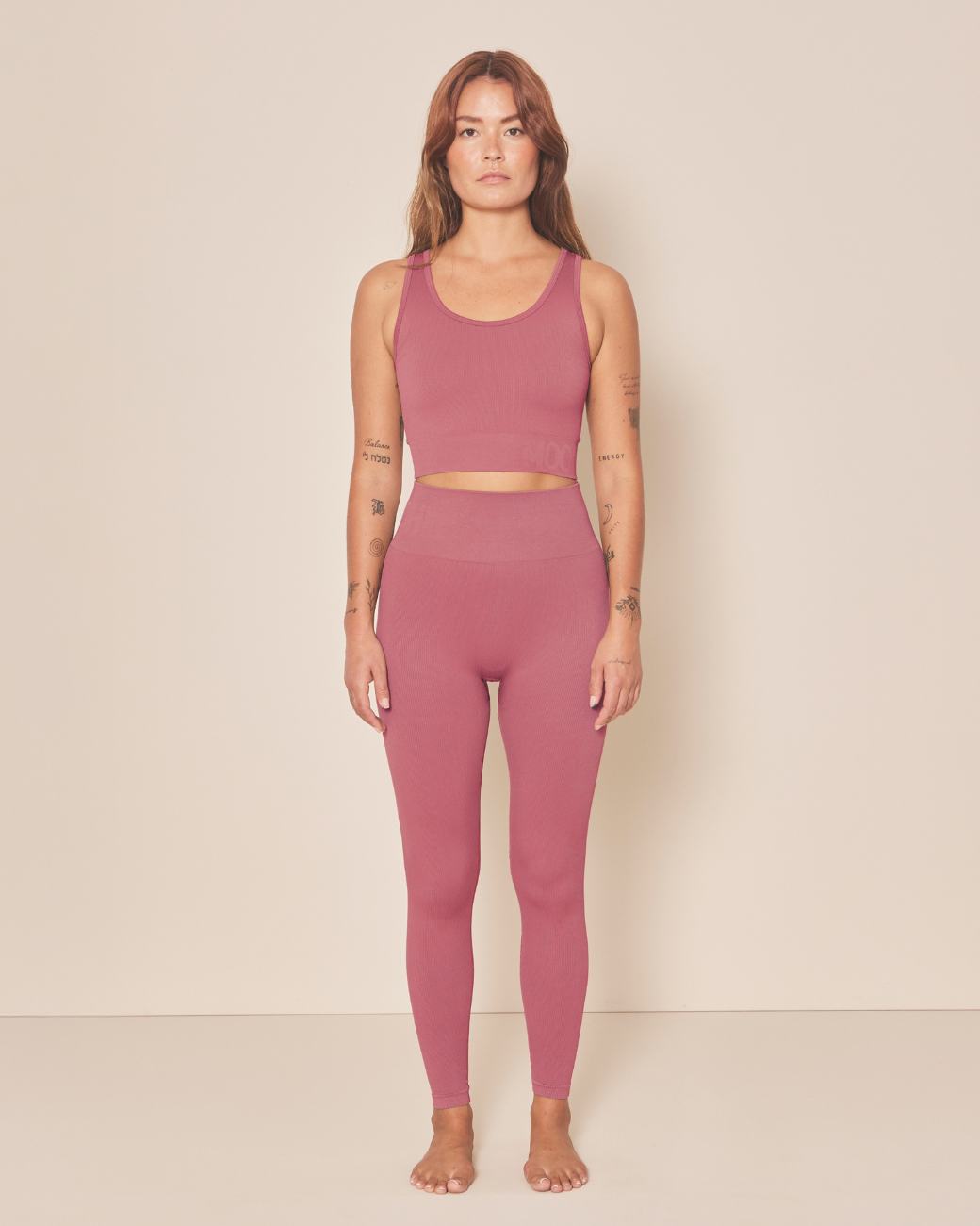 Soft Rib Seamless Crop Top - Blush