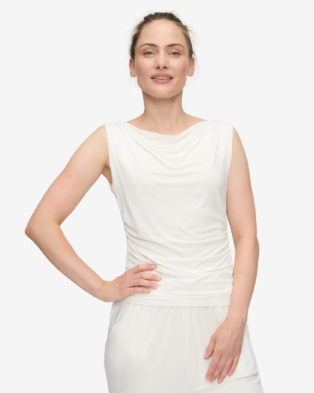 Sporty Elegant Top - Soft White