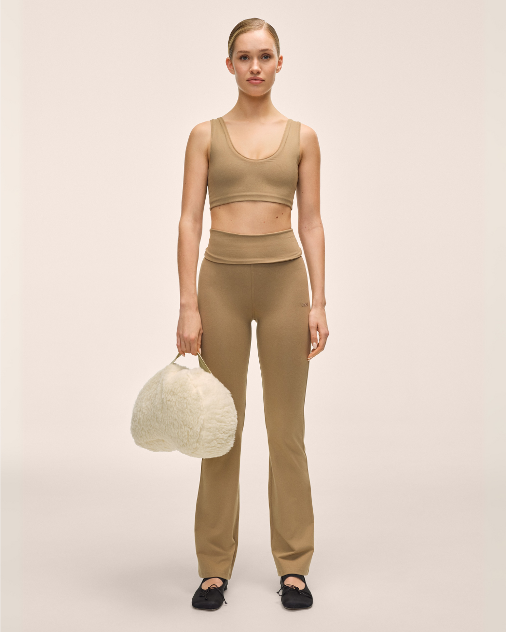 Sublime Folded Flare Pants Light Khaki