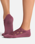greenyogashop Yogasocken Grip Maddie in Bordeaux mit rutschfester Sohle, Netzdesign und Kompressionsbogenband