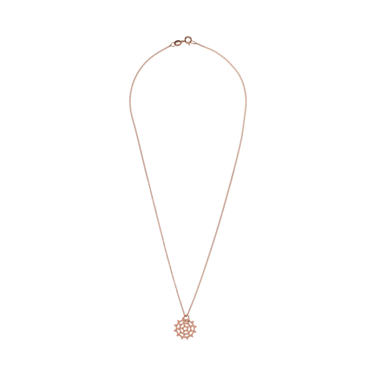 Wheel of Karma Kette Roségold