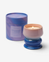 greenyogashop Keramik-Duftkerze Melt Ombre in Blau und Rosa mit passender Geschenkverpackung