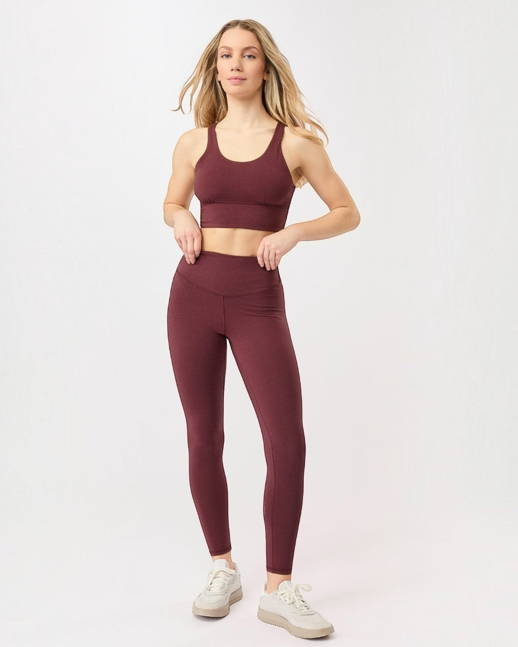 greenyogashop Best Loved Leggings in Ruby mit hoher Taille und 4-Wege-Stretch aus Lyocell-Baumwoll-Mix