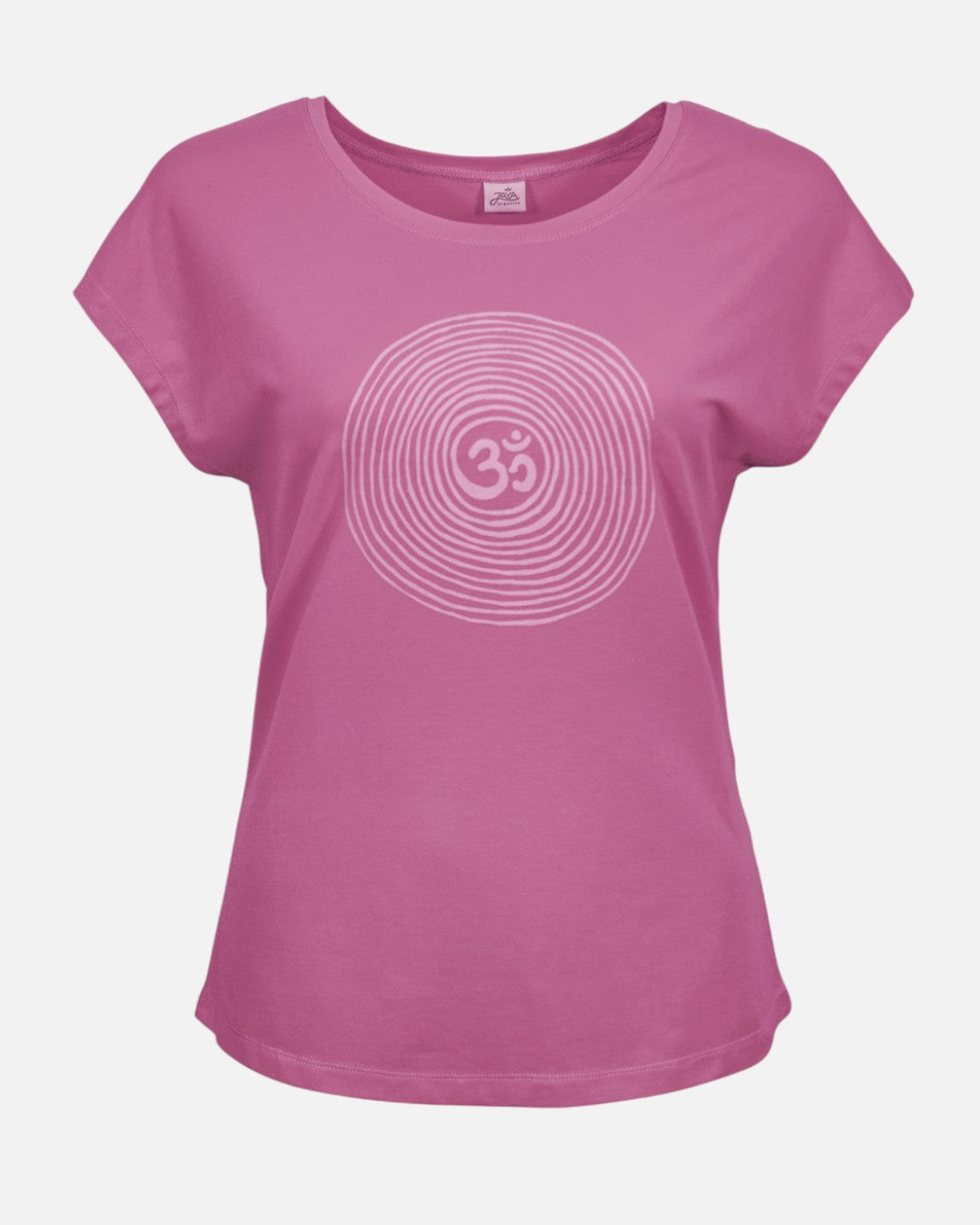 greenyogashop T-Shirt Om in Mauve aus weichem Tencel-Biobaumwoll-Mix mit handgedrucktem Om-Symbol