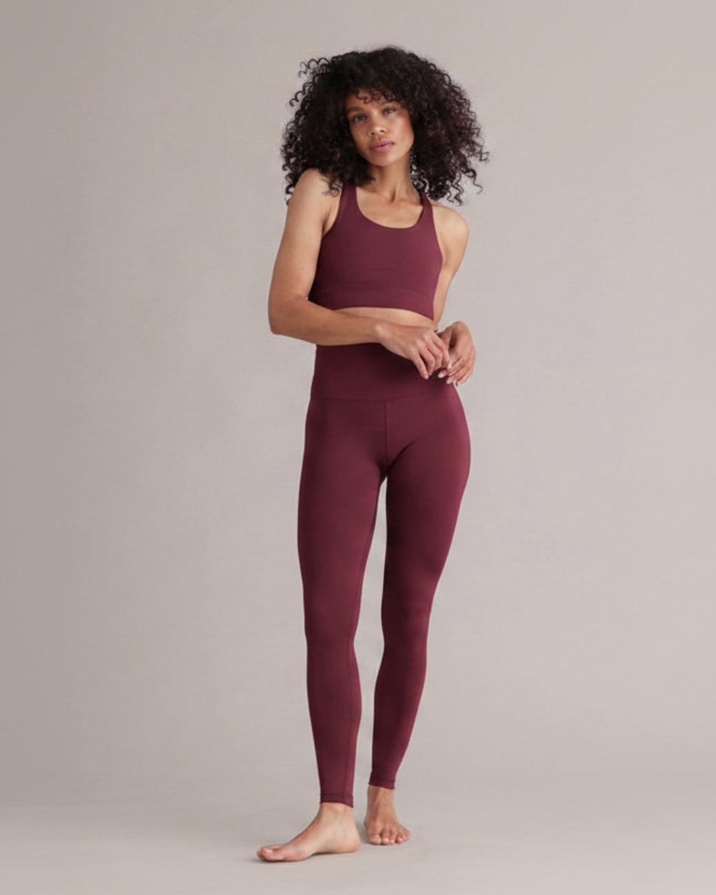 Leggings Always Dressed Italian Plum – Detailansicht – Hey Honey