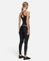 greenyogashop Shaped Block High Waist Leggings in Schwarz mit kontrastfarbenen Seiteneinsätzen für Gym-Workouts