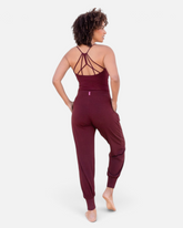 greenyogashop Yogahose Naya in Burgundy aus weichem Viskose-Mix mit elastischem Bund und Bündchen