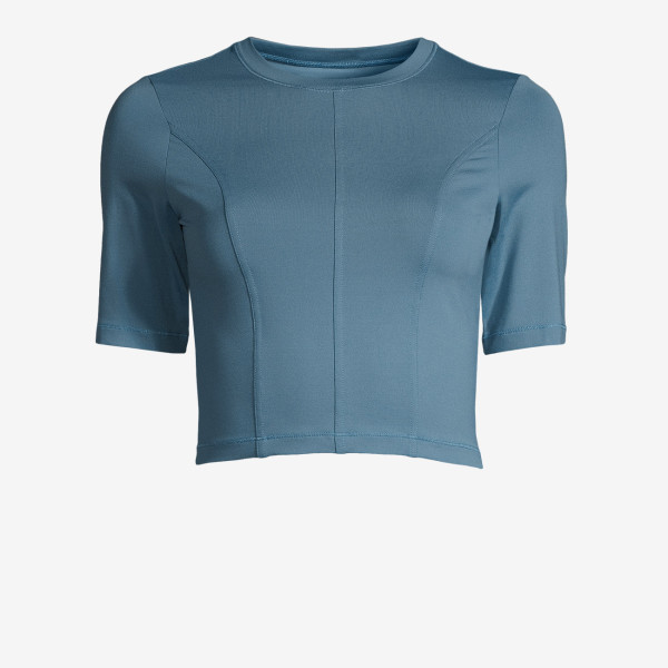 Crop T-Shirt Corset - Ocean Blue
